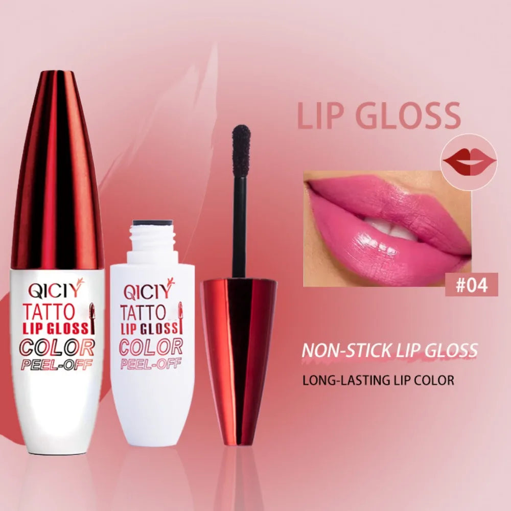 4 Color Liquid Peel-off Lip Gloss Waterproof Long-lasting Matte Lipstick Non-stick Cup Makeup Moisturizing Lip Tattoo Pigment HIP
