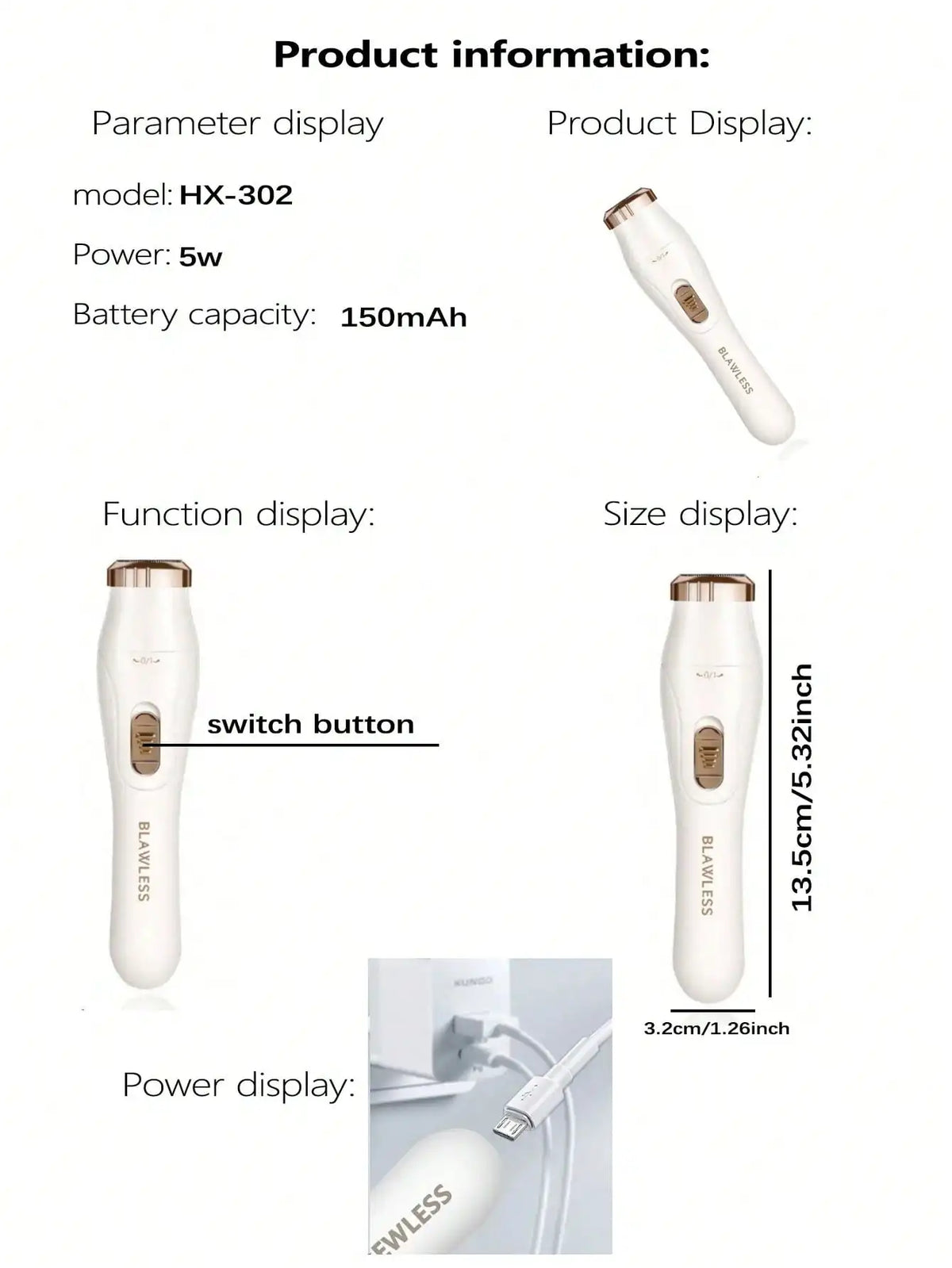 Women's Cordless Electric Shaver – Facial, Bikini & Leg Trimmer Women's Electric Shaver HIP