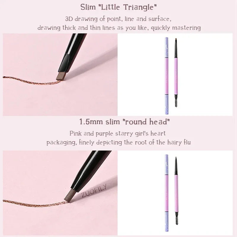 Makeup Ultra-fine Eyebrow Pencil Eyebrow Marker Waterproof Eyebrow Double Head 6 Colors Enhancer Dye Tint Pen Lasting Cosmetics HIP