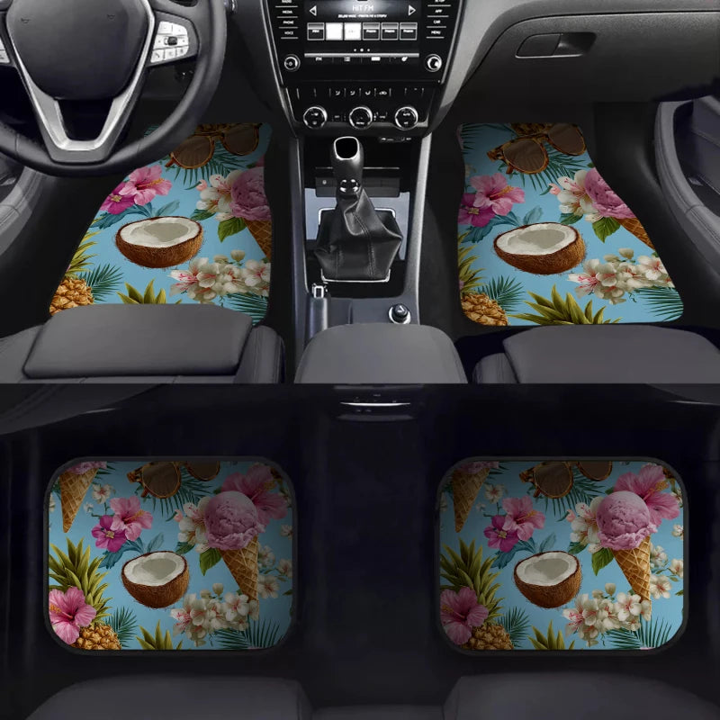 Tropical Car Floor Mats Set of 4 – Non-Slip Universal Fit Car Floor Mats HIP