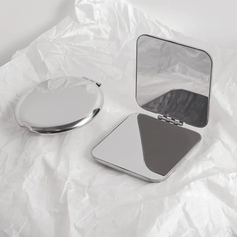 Foldable Double-Sided Pocket Makeup Mirror – Travel Compact Compact Makeup Mirror HIP C538-2pcs