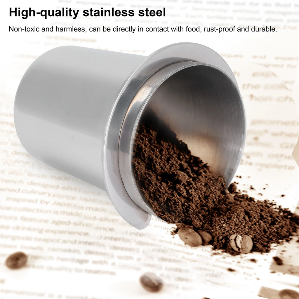 Stainless Steel Dosing Cup 51mm Stainless Steel Coffee Machine Handle Dosing Cup Mug Coffee Powder Feeder Part Coffee Dosing Cup HIP