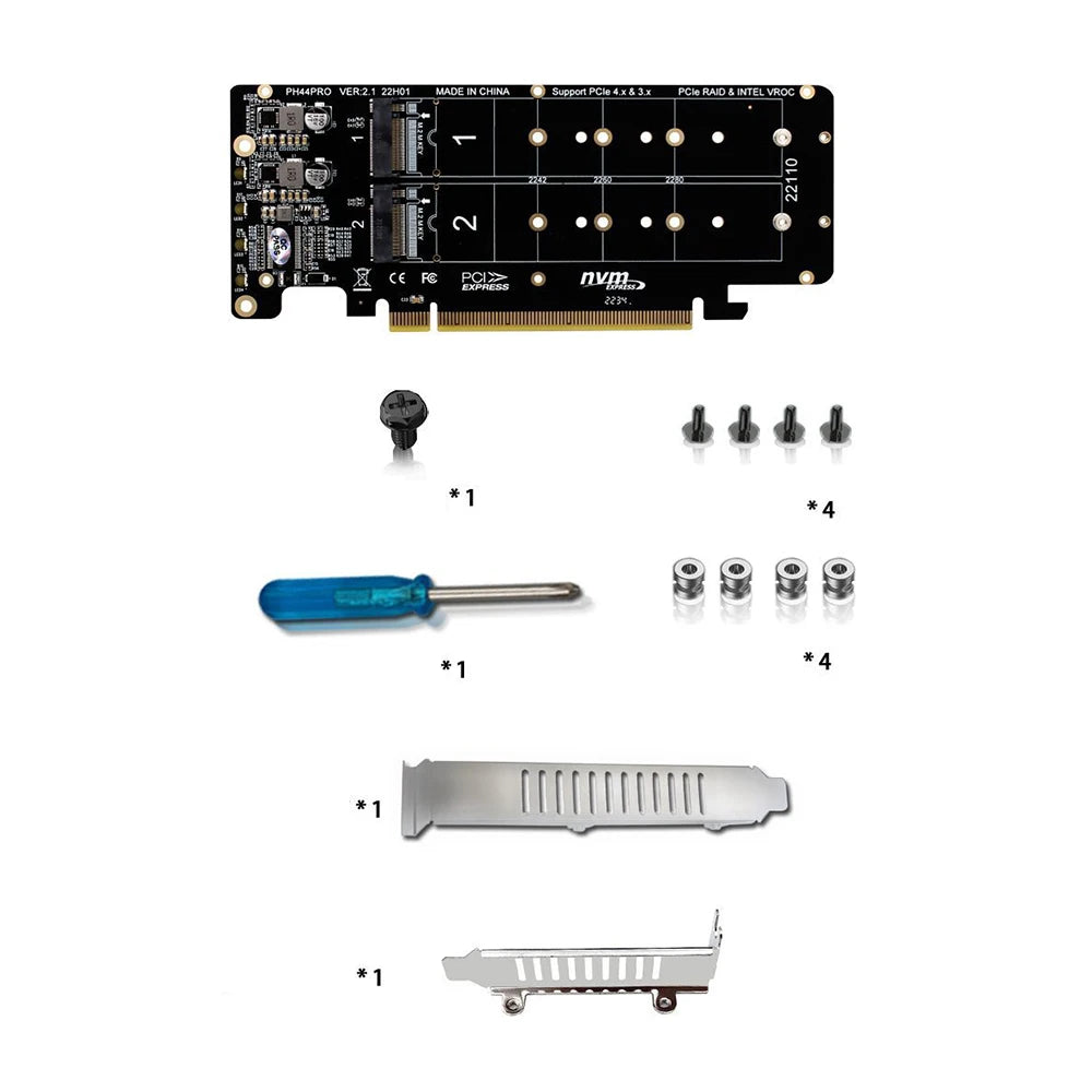 PCIe X16 to M.2 NVMe 4-Slot RAID Expansion Card – PCIe 4.0 NVMe Expansion Card HIP