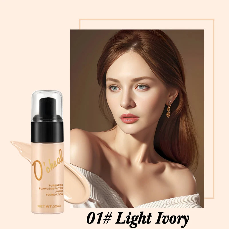 OCHEAL Full Coverage Liquid Foundation & Concealer BB Cream Liquid Foundation HIP 01 Light Ivory