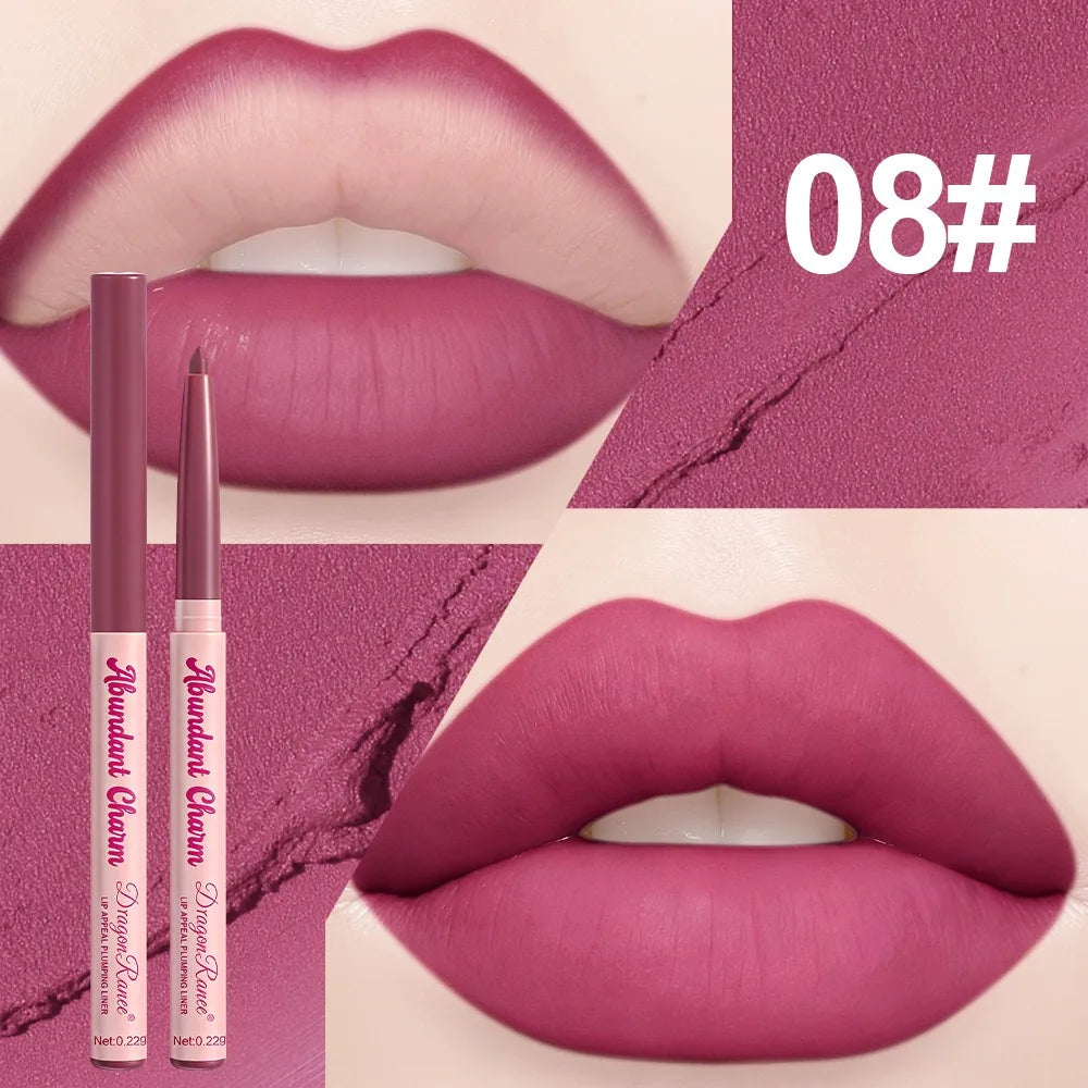 Matte Velvet Lip Liner Pencil Waterproof Precise Outline Lipstick Pen Shaping Plump Lips Contour Sexy Red Lasting Lip Makeup HIP 08