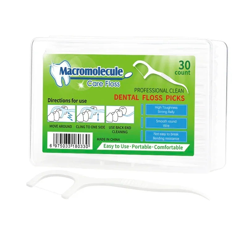 RUZOFO Dental Floss Picks & Interdental Brushes – 30 Pc Set Dental Floss Pick Set HIP