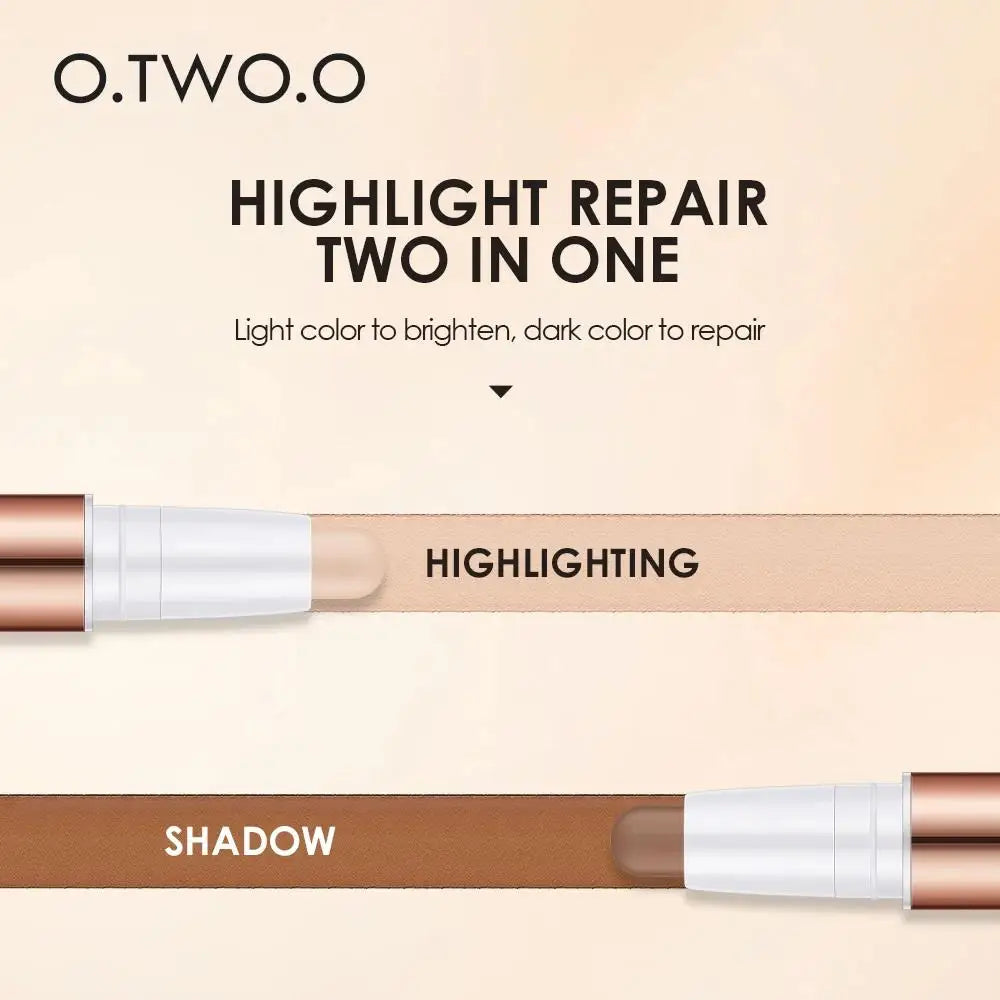 O.TWO.O Double-Ended Concealer & Contour Stick – Waterproof Concealer Contour Stick HIP