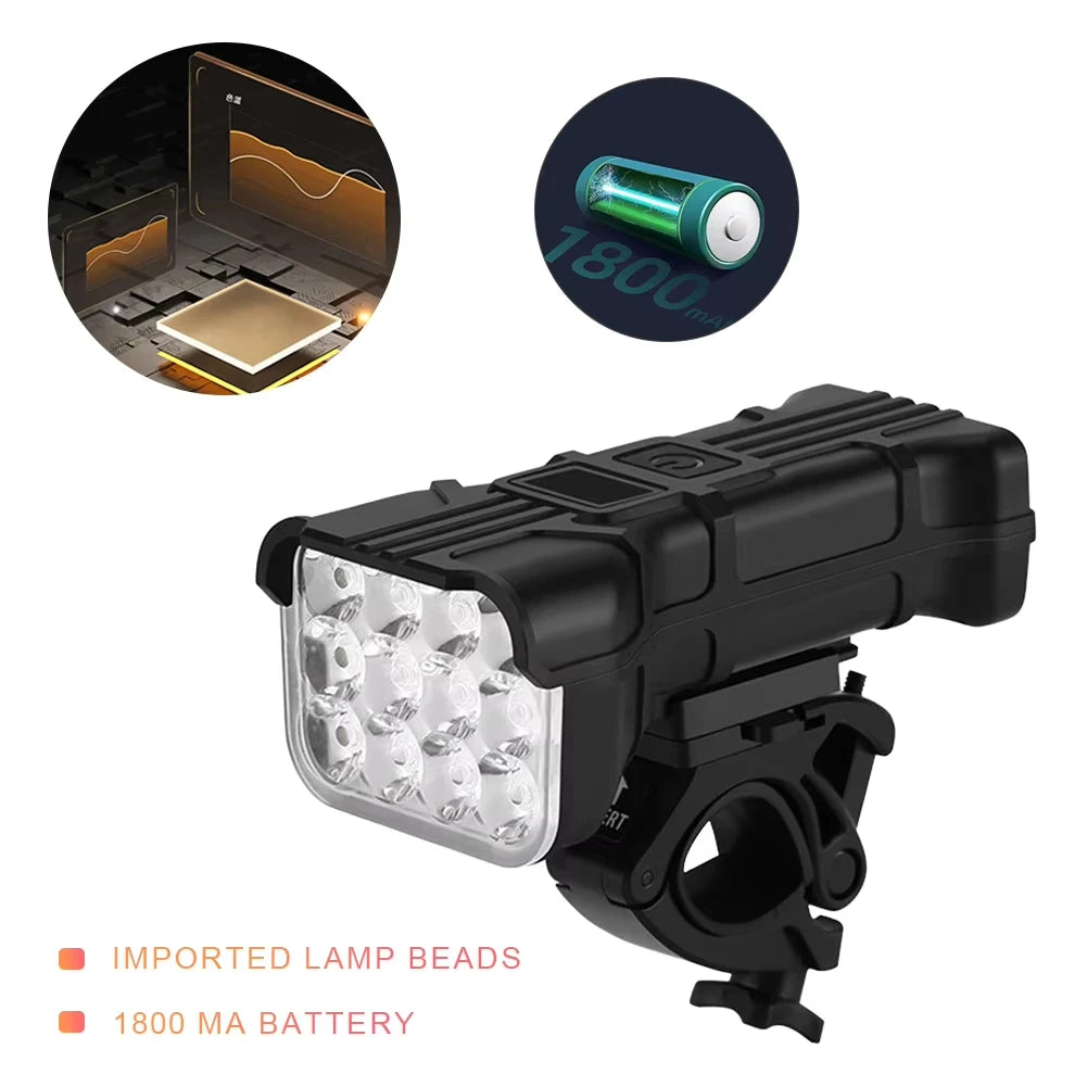 LED Bike Light 500LM 1800mAh with Horn & 360° Rotation Bicycle Headlight HIP
