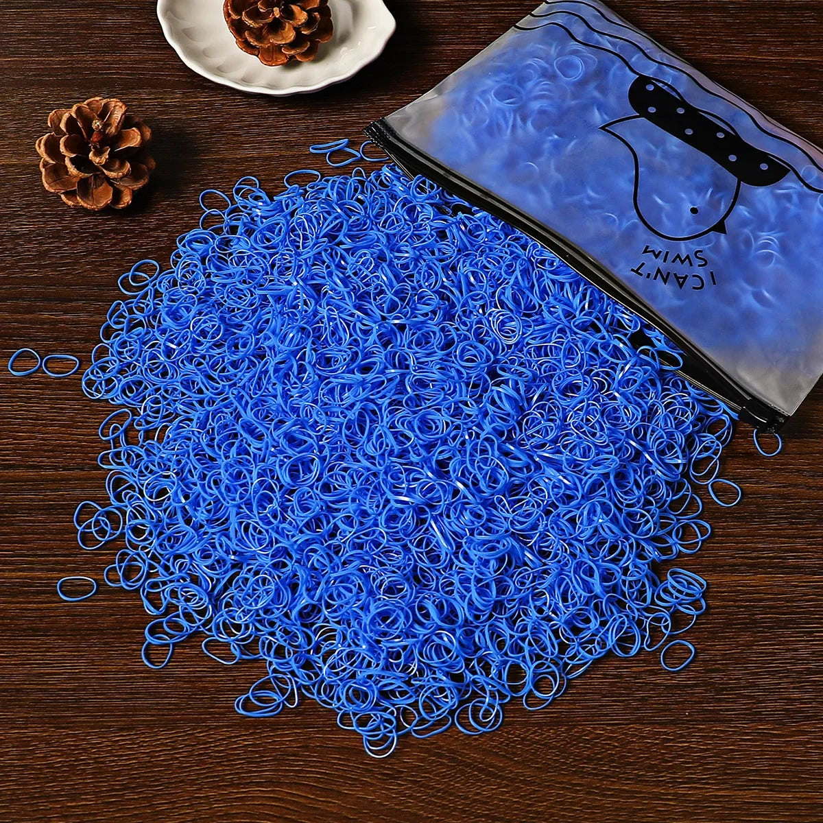 1000-Pc Colorful Mini Elastic Hair Ties for Girls & Kids Kids Hair Ties HIP C45-blue 1000pc