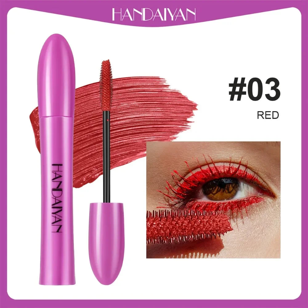 10 Color Waterproof Volumizing Mascara Smudge-Proof Curling Long-Lasting Sapphire Blue Pink Mascara for Bold Eye Look Cosmetics HIP 03
