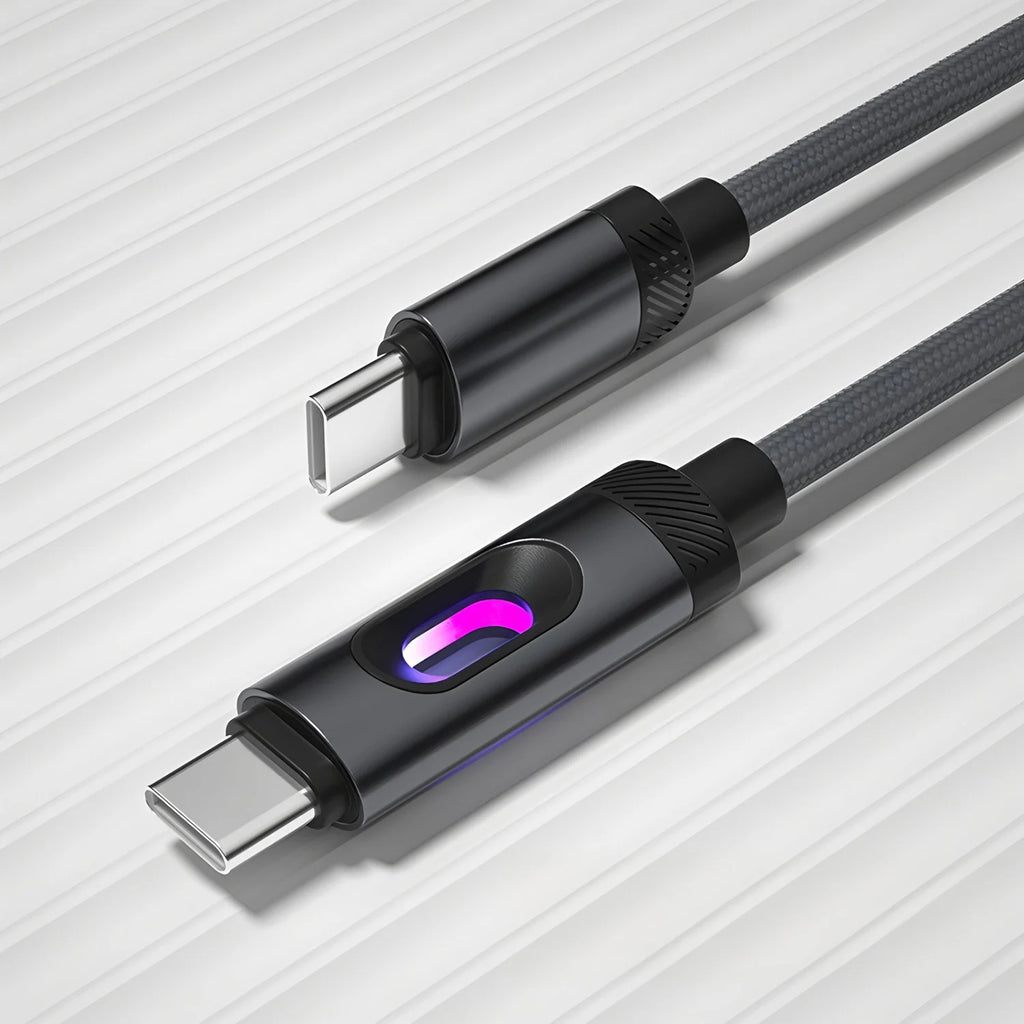 BESY LED Dual-PD USB-C to USB-C Fast Charging Cable 3A USB-C Charging Cable HIP