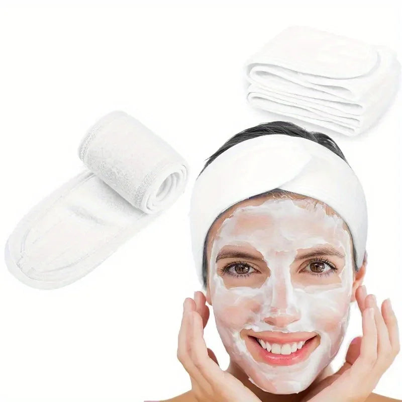Adjustable Wide Spa Headband – Makeup, Bath & Yoga Use Spa Headband HIP C683-white 1pcs