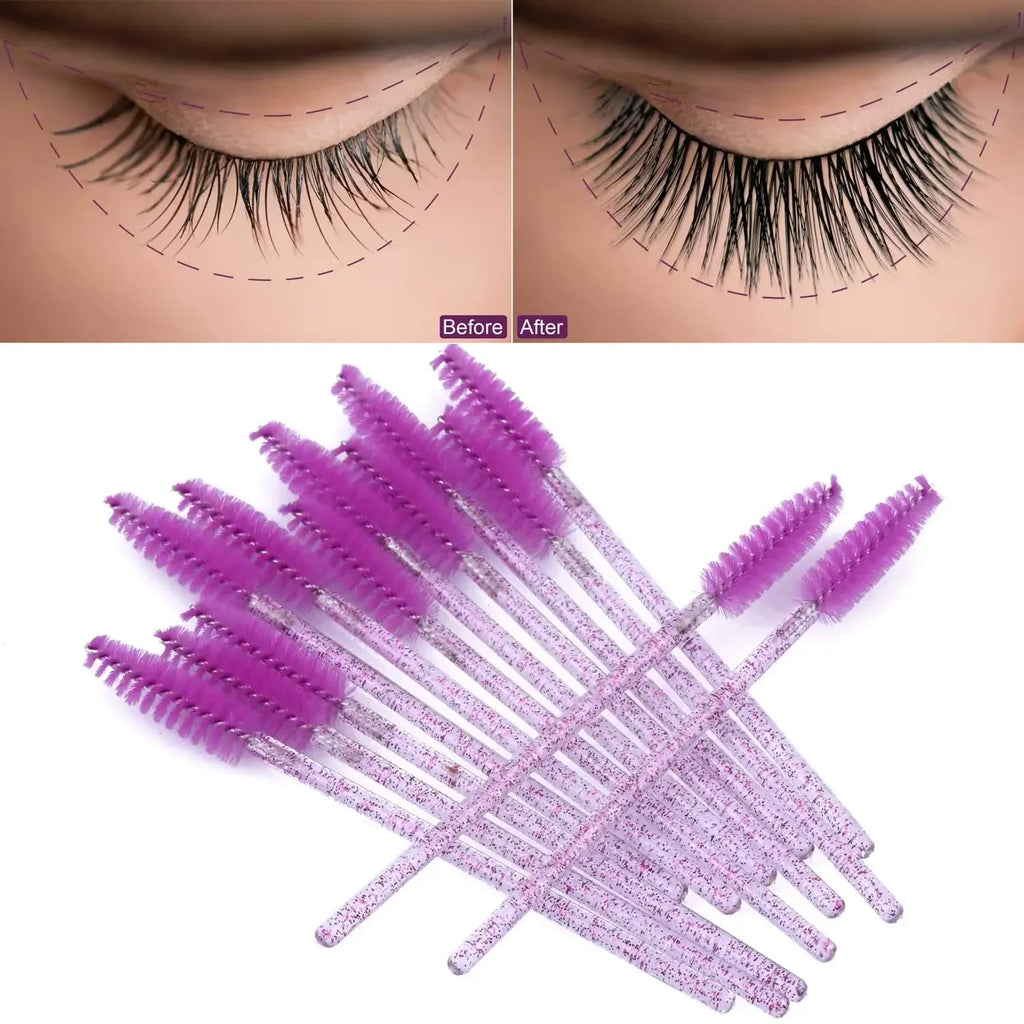 500/1000pcs Disposable Mascara Wands & Spoolie Brushes – RUZOFO Disposable Spoolie Brushes HIP