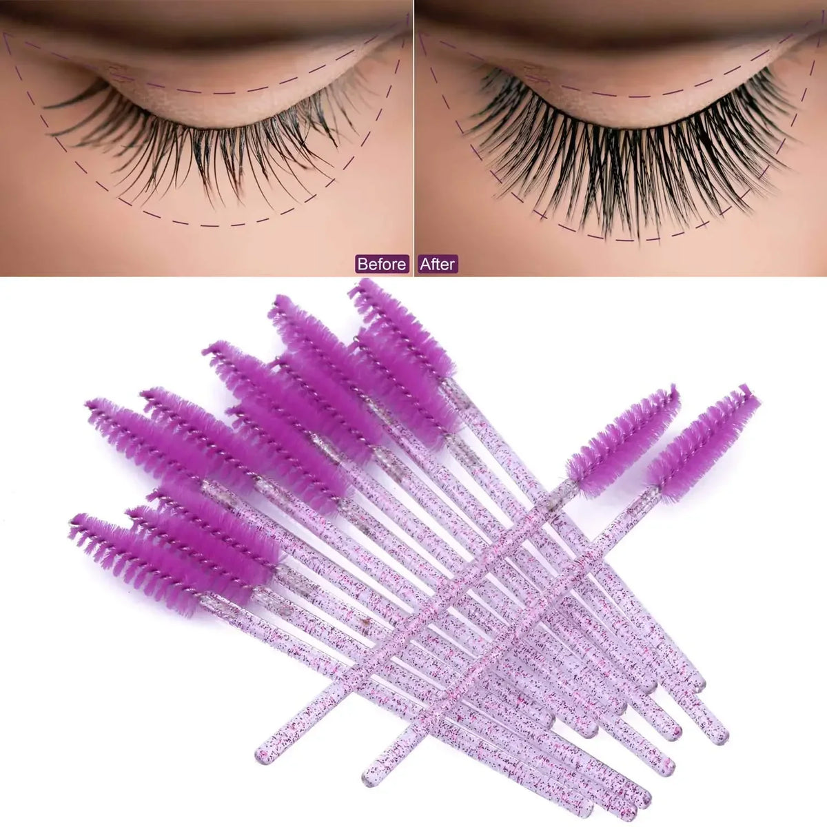 500/1000pcs Disposable Mascara Wands & Spoolie Brushes – RUZOFO Disposable Spoolie Brushes HIP