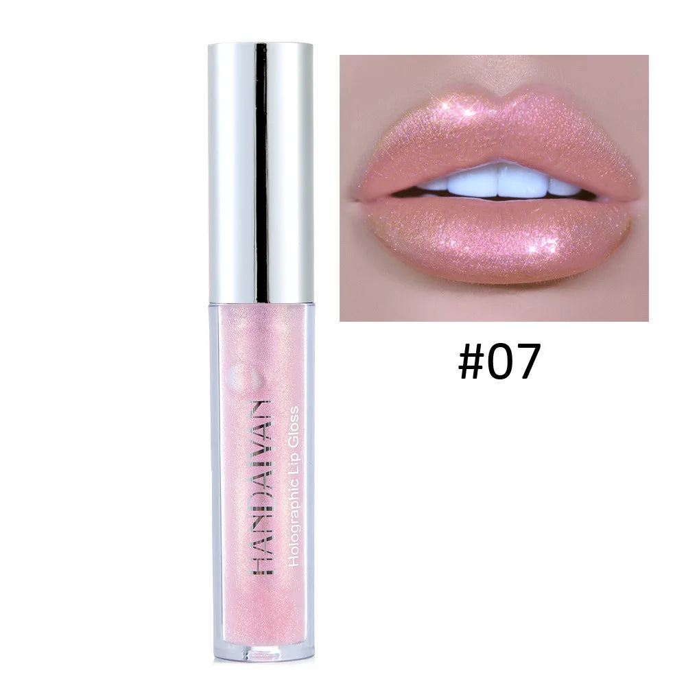 Handaiyan Glitter Lip Gloss – Shimmer Liquid Glaze, 6 Shades Glitter Lip Gloss HIP 07 2.3ml