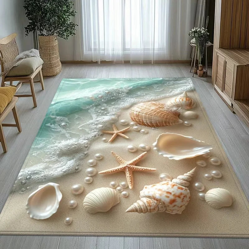 Seaside Landscape Area Rug – Washable Modern Home Carpet Decorative Area Rug HIP 5 120x160cm-Felt