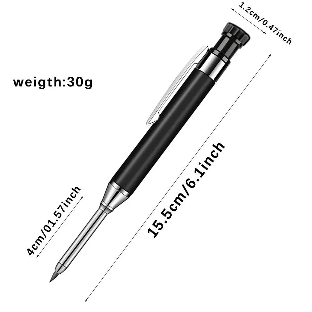 Deep Hole Marking Pencil – Metal Carpenter Pencil + Sharpener Carpenter Marking Pencil HIP
