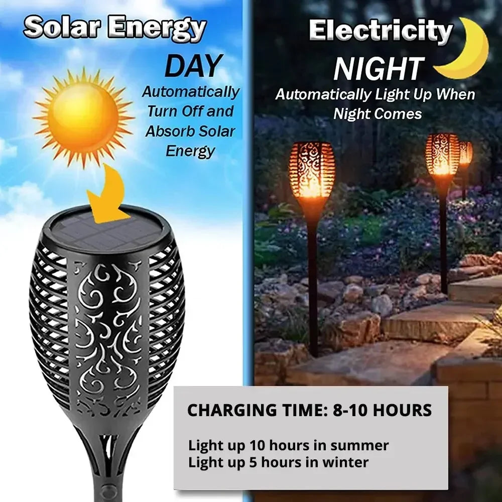 Solar Flickering Torch Light 96 LED – Waterproof Garden Flame Lamp Solar Garden Torch Light HIP
