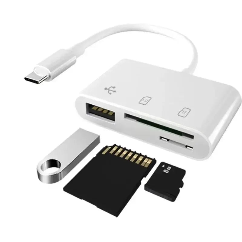 3-in-1 USB-C Memory Card Reader – SD, TF & CF Adapter Memory Card Reader HIP