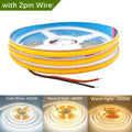 DC 12V/24V COB LED Strip Light 400/528 LEDs/m Free Cut 0.5–10M COB LED Strip Light HIP 2 Pin Wire 528LEDs per meter 12V White Light|10m