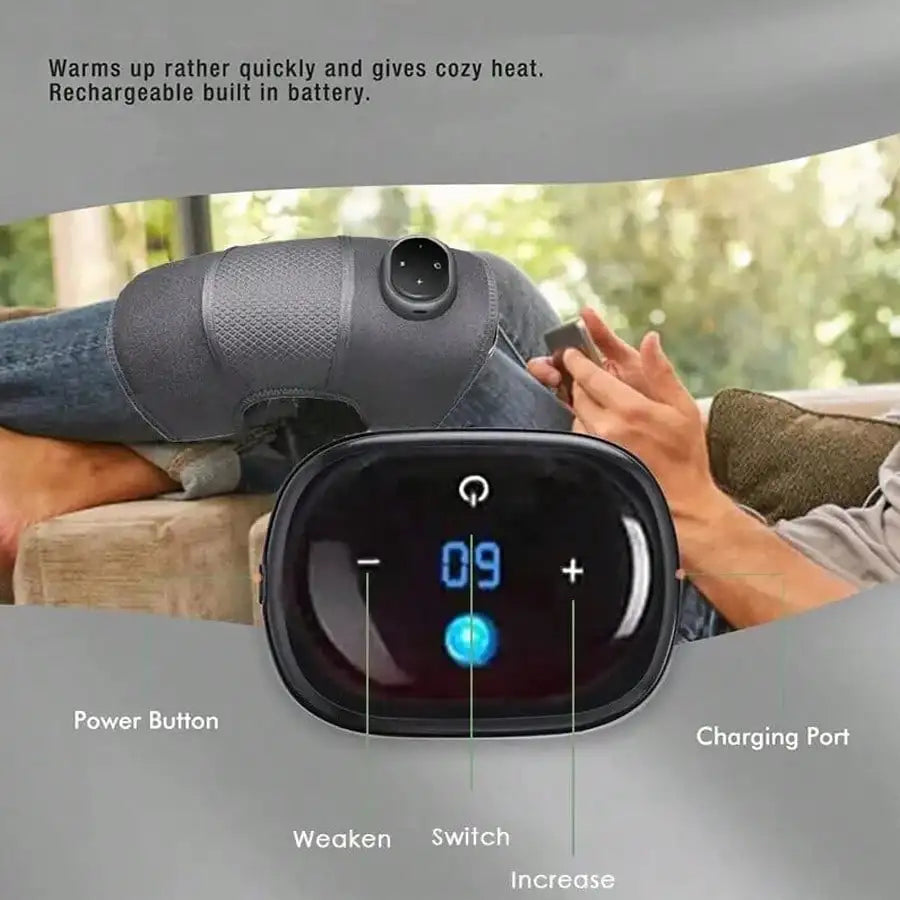 Heated Vibrating Knee Massage Pad – LED Display & Rechargeable Knee Massage Pad HIP