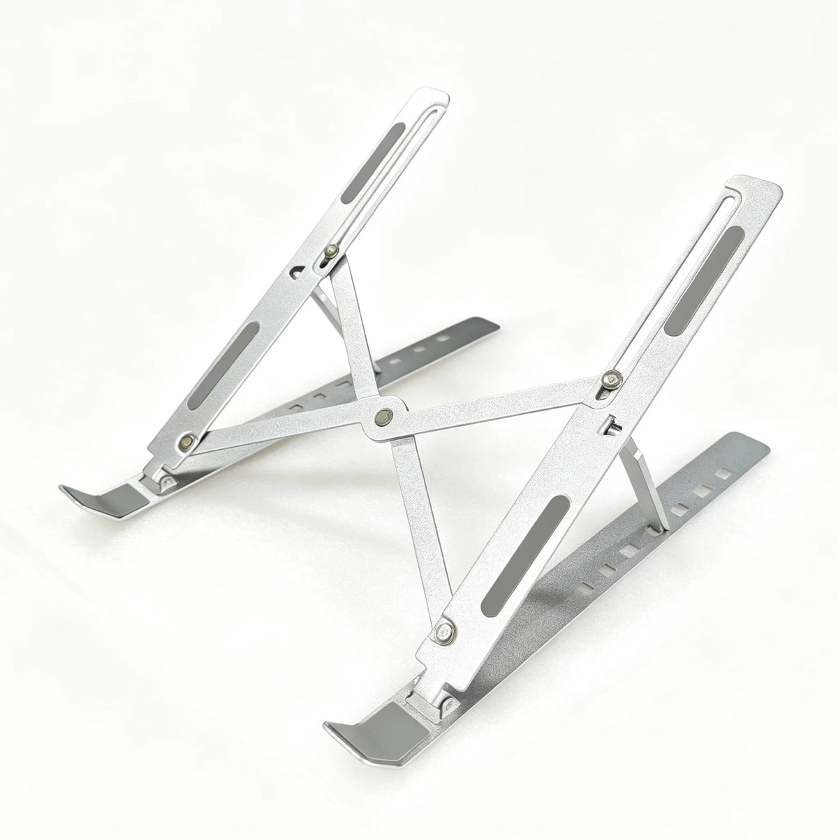 Adjustable Aluminum Laptop Stand – Foldable & Portable, 6 Heights Laptop Stand HIP Silver