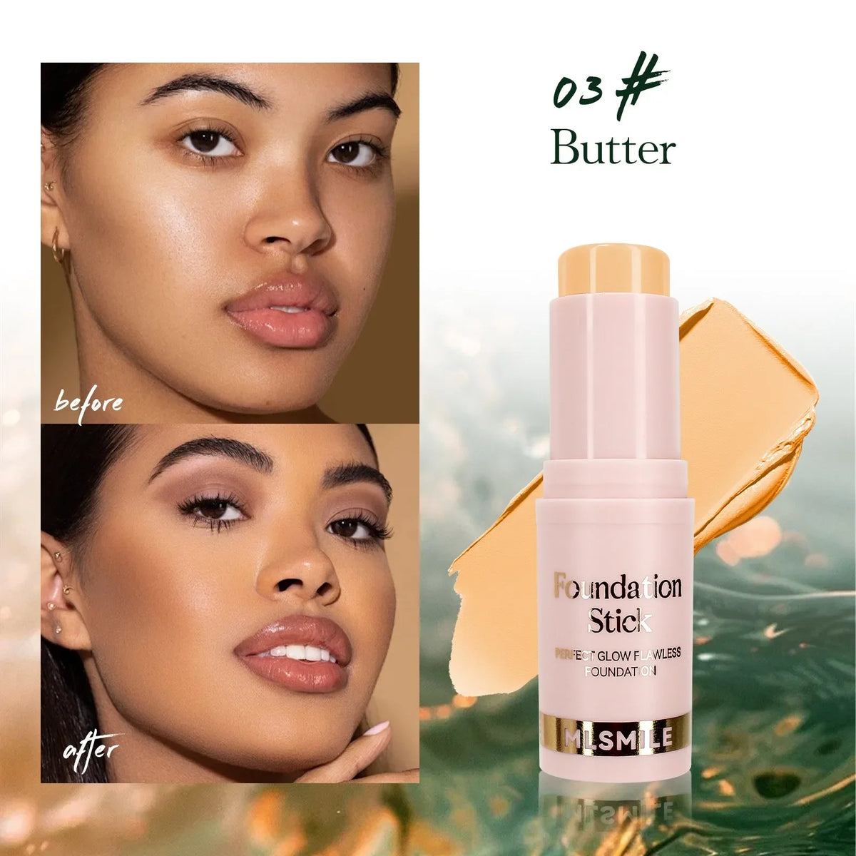 Matte Foundation Stick Oil Control Primer BB Cream Medium Coverage Light Bronzer Sculpt Face Outline Contour Brighten Concealer HIP 03