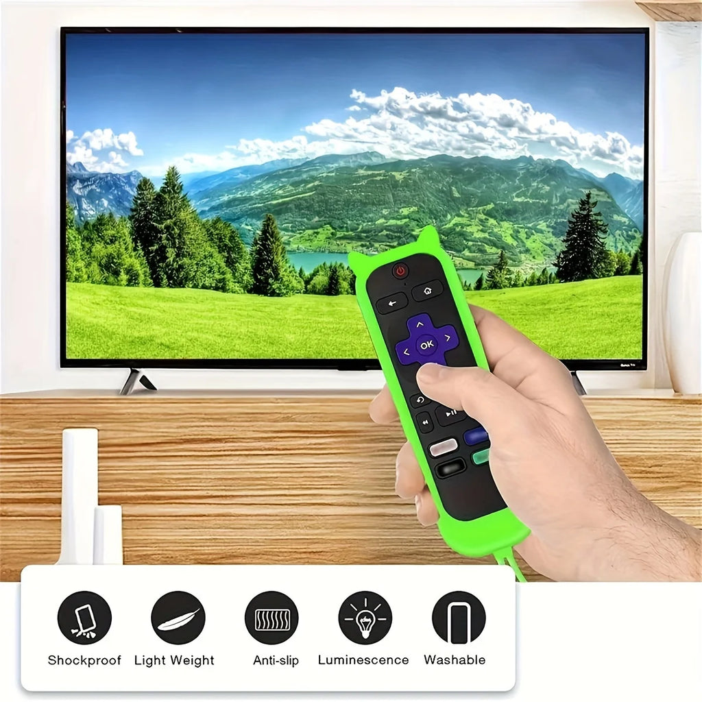 Glow in the Dark Cat Ears Silicone Remote Cover – TCL Roku Remote Control Cover HIP