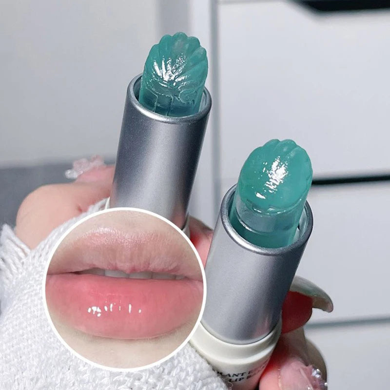 Sea Shell Shaped Lip Balm Clear Blue Moisturizing Hydrating Oil Reduce Lip Lines Remove Dead Skin Transparent Mask Lip Care HIP