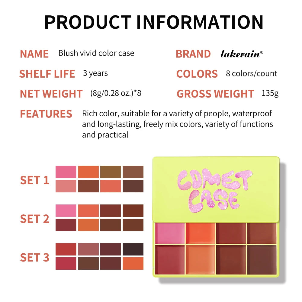 Eyebrow Cream Blush Curve Case Cream Cosmetics Highlighter Palette Matte Shimmer Finishes Shadow Tones Long-Lasting Cosmetics HIP
