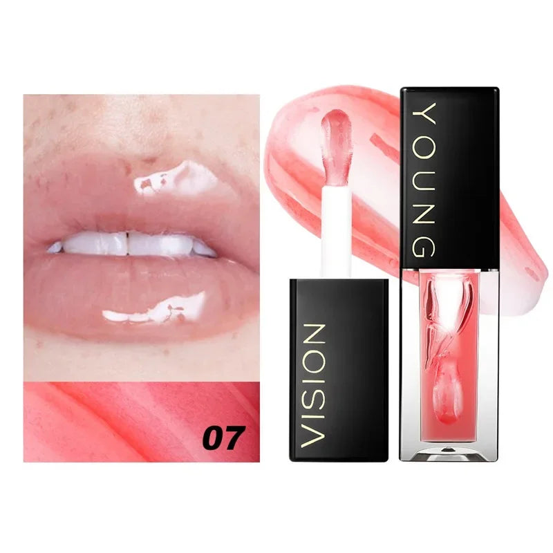 7 Colors Lip Gloss Lip Oil Mirror Water Glossy Tint Hydrating Plumping Lip Care Jelly Gel Moisturizing Liquid Lipstick Cosmetic HIP 07
