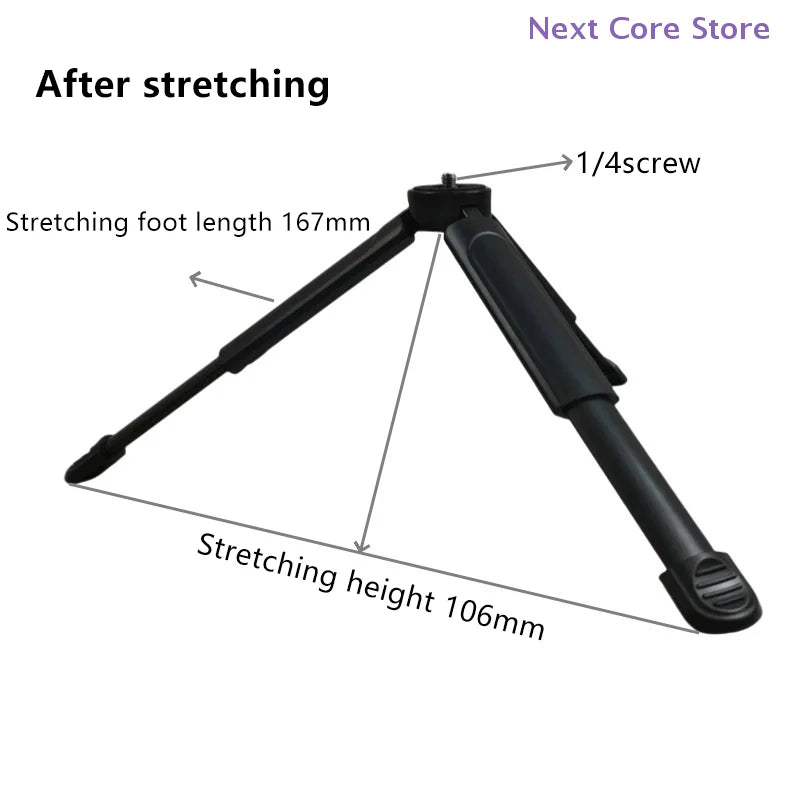 Foldable Mini Tripod 1/4" Screw Mount – Camera & Phone Grip Mini Camera Tripod HIP