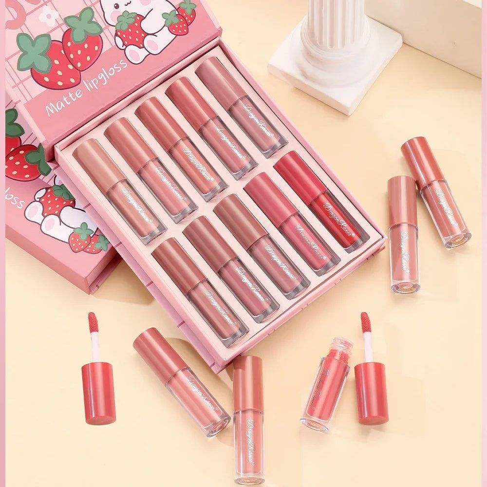 Dragon Ranee 10-Pc Matte Liquid Lipstick Set – Waterproof Matte Liquid Lipstick HIP