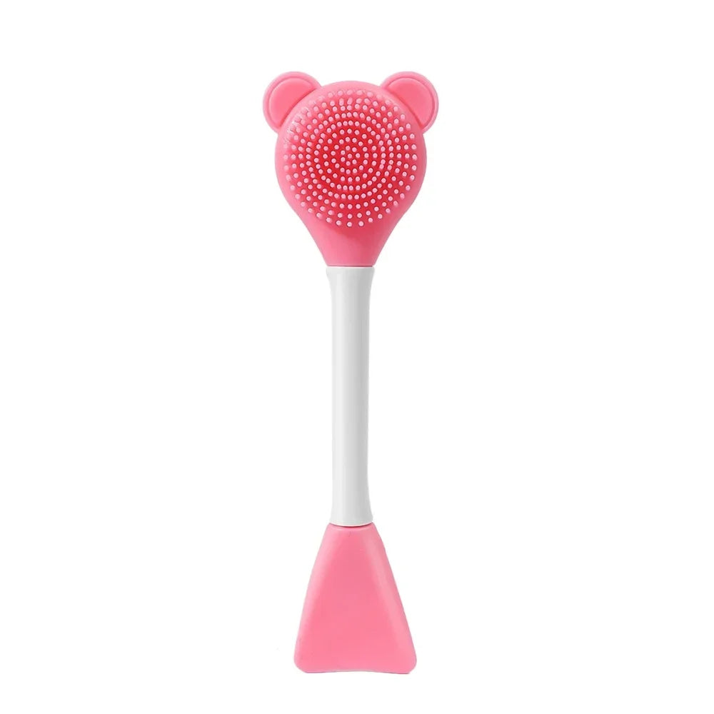 2-in-1 Silicone Face Mask Brush – Double-Head Applicator Face Mask Brush HIP C717-pink-1pcs
