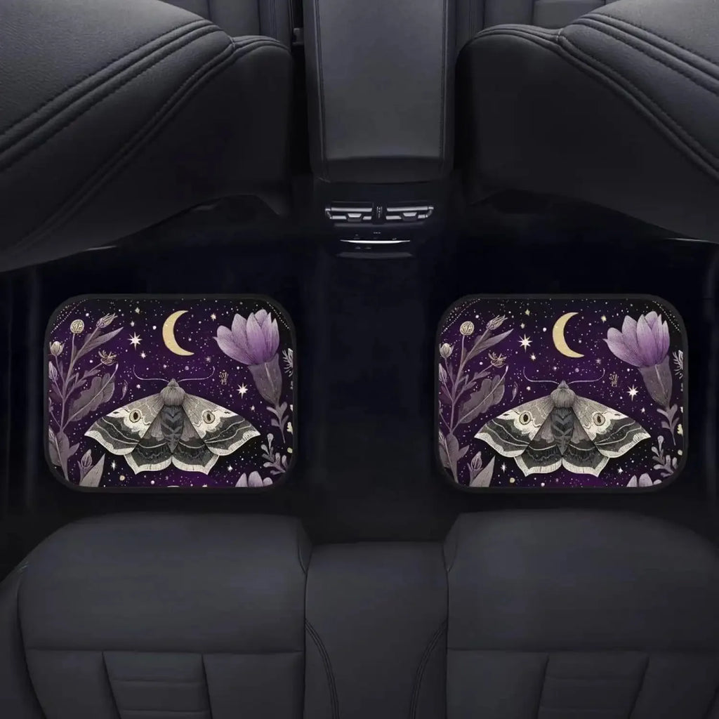 4-Piece Purple Moth Moon Car Floor Mats – Universal Fit Car Floor Mats HIP