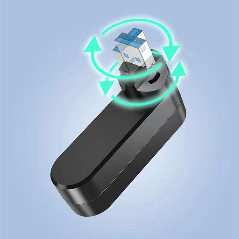 180° Rotary 4-in-1 USB 3.0 Hub with Type-C Adapter | OULLX USB Hub Adapter HIP