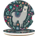 Llama Floral Ceramic Car Cup Holder Coasters | Car Decor Car Cup Coasters HIP 1 Other