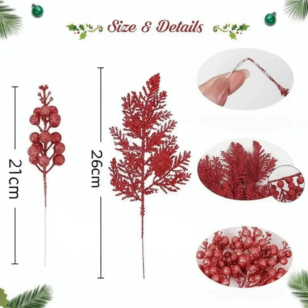 10-Pc Glitter Berry Bouquets Christmas Tree Ornaments Christmas Tree Ornaments HIP