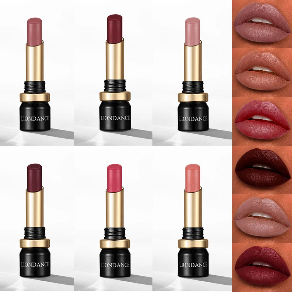Velvet Mist Flower Lipstick High Pigment Long Lasting Matte Lip Gloss Dark Rich Colors Waterproof Creamy Smooth Lips Makeup HIP