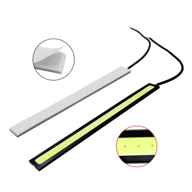 2-Pack 17cm COB LED Daytime Running Lights – Waterproof DRL DRL Fog Light Strip HIP