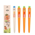 4-Pack Carrot Shaped Gel Pens – Retractable 0.5mm Novelty Set Novelty Gel Pen Set HIP WHITE