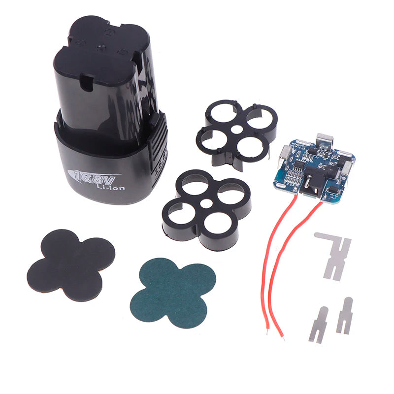 18650 Li-ion Battery Case & Protection Board for Drills Battery Case & Board HIP Black 16.8V