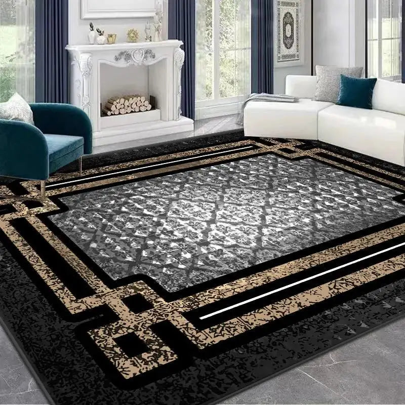 Modern Golden Luxury Area Rug – Non-Slip Living Room Mat Luxury Area Rug HIP 2 120x160cm-Felt