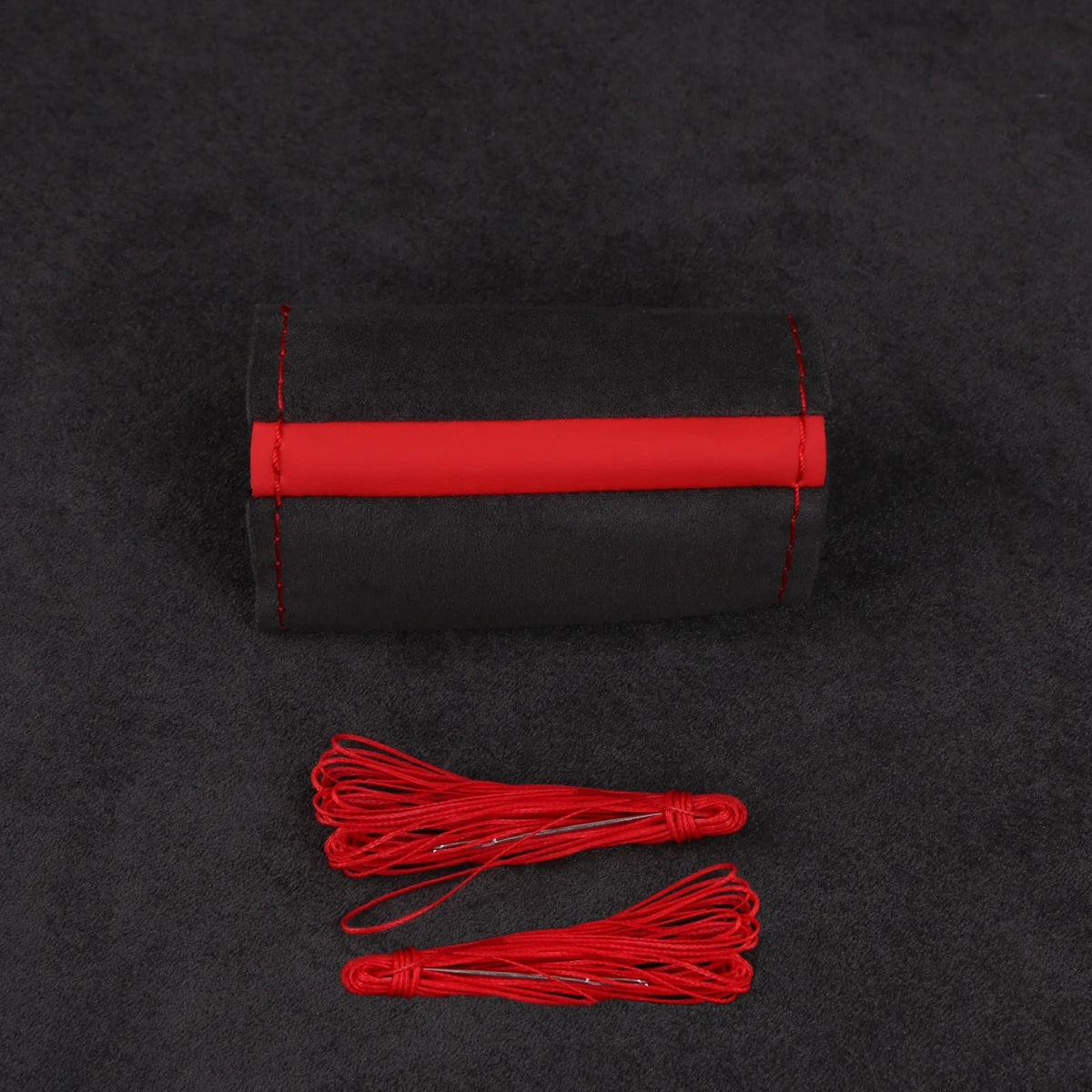 Suede Steering Wheel Cover | DIY Hand Sewing 38cm Universal Steering Wheel Cover HIP Red thread