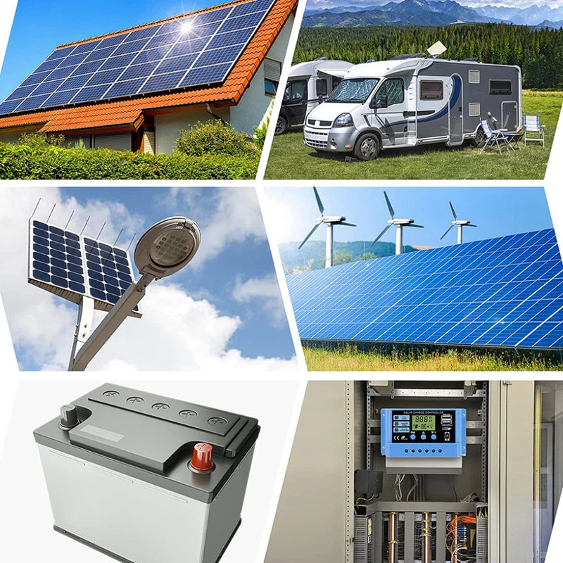 PWM Solar Charge Controller 10A 20A 30A 12V/24V LCD Dual USB Solar Charge Controller HIP