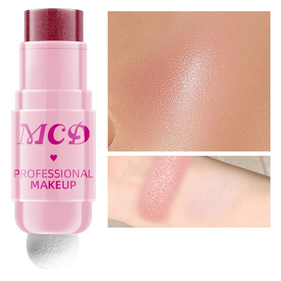 6Colors Makeup Blush Stick Lip Tinted Cooling Water Jelly Tint Jelly Blush Stick Bronzer Cheek and Nose Grooming Matte Blush HIP