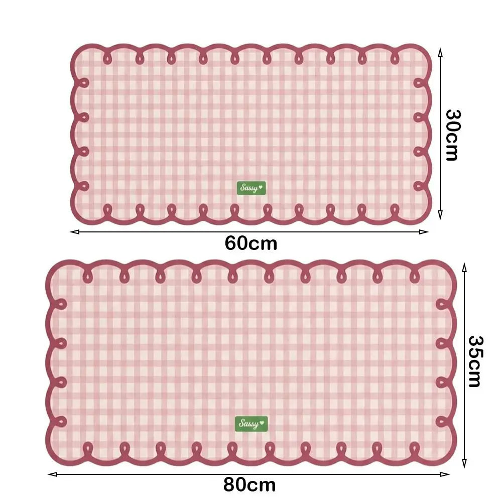 Extra Large Plaid Desk Mat Non-Slip PVC – Pink & Blue Desk Mat HIP