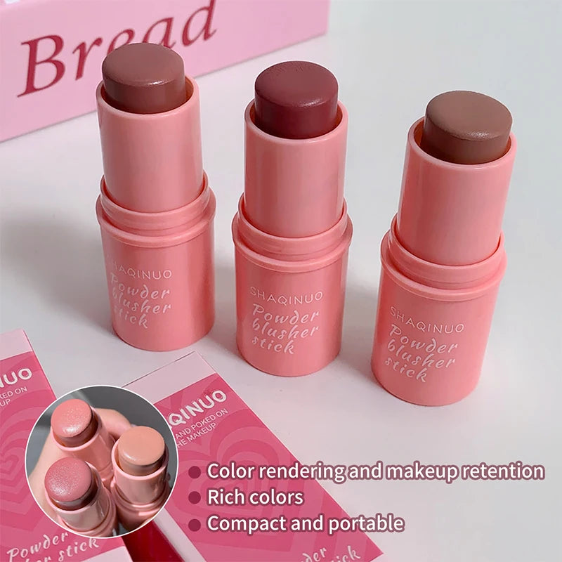 SHAQINUO Energizing Blush Stick - Natural Matte Finish, Creamy Texture, Easy to Blend for a Youthful Glow HIP