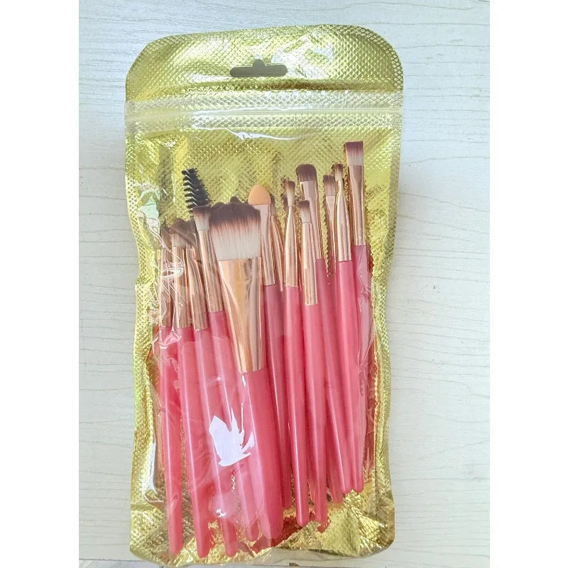 RUZOFO 20-Pc Double-Ended Soft Bristle Makeup Brush Set Makeup Brush Set HIP C612-pink 20pcs
