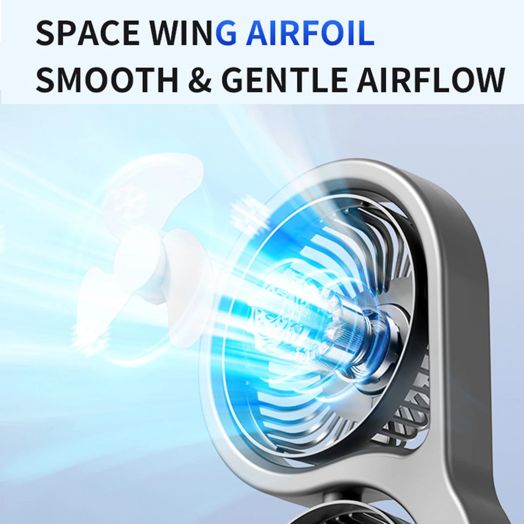 3 Head Fan Desk Fan Desk Fan USB Rechargeable Portable 3 Head Fan with Multiple Speed Settings Light for Study Work Outdoor HIP